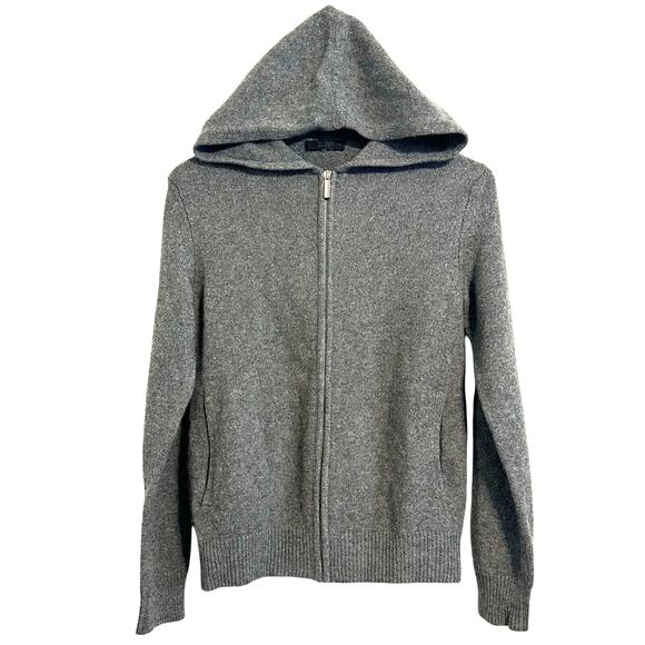 The Row Cashmere Sweater size XS Grey Melange Full Zip Hooded Pockets - Picture 11 of 11